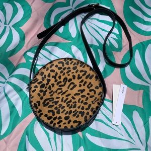 Aqua by Bloomingdales leopard print horse hair/ leather bag